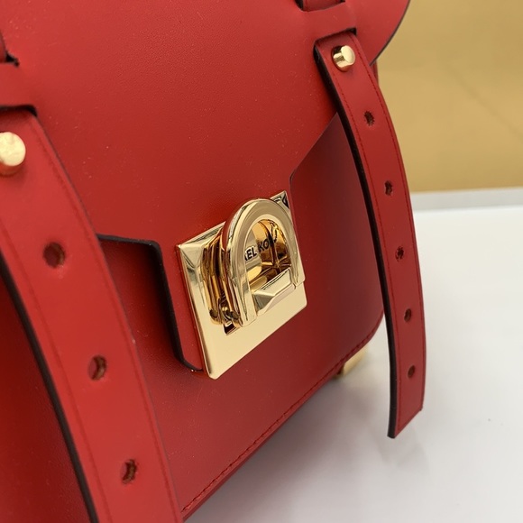 MICHAEL KORS MANHATTAN MEDIUM TOP HANDLE SCHOOL SATCHEL CROSSBODY BAG Flame - Picture 14 of 16